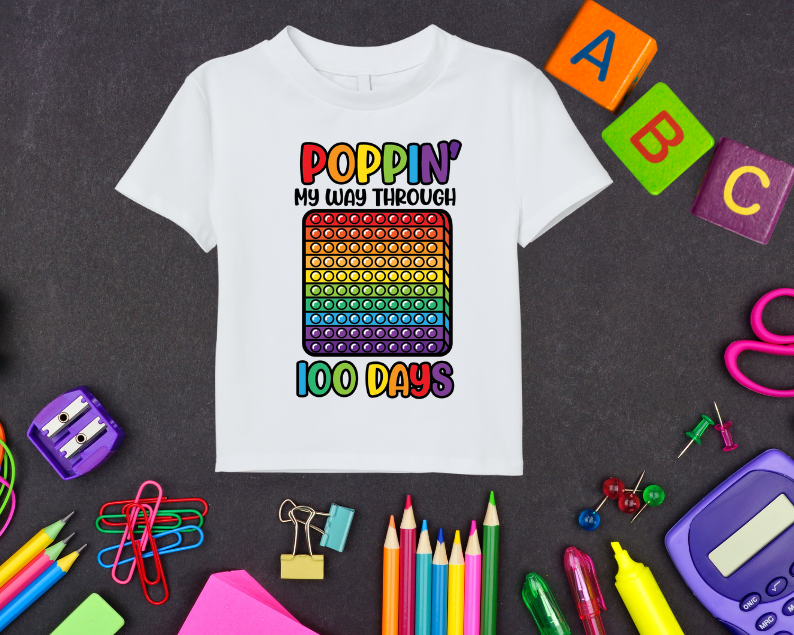 Popping Through 100 Days of School Kids Shirt
