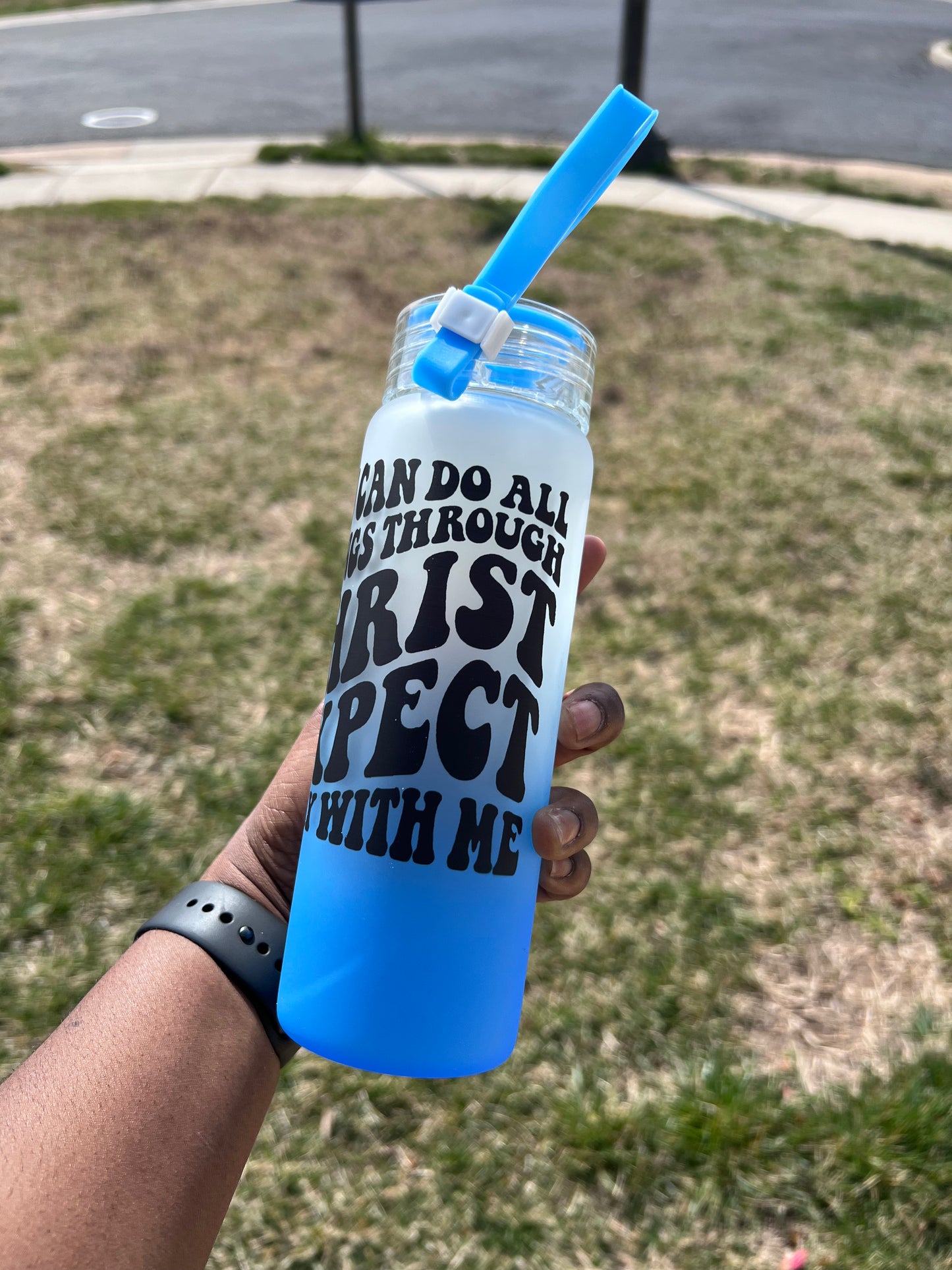 8 oz Personalized Ombre Glass Cup with Straw (Copy)
