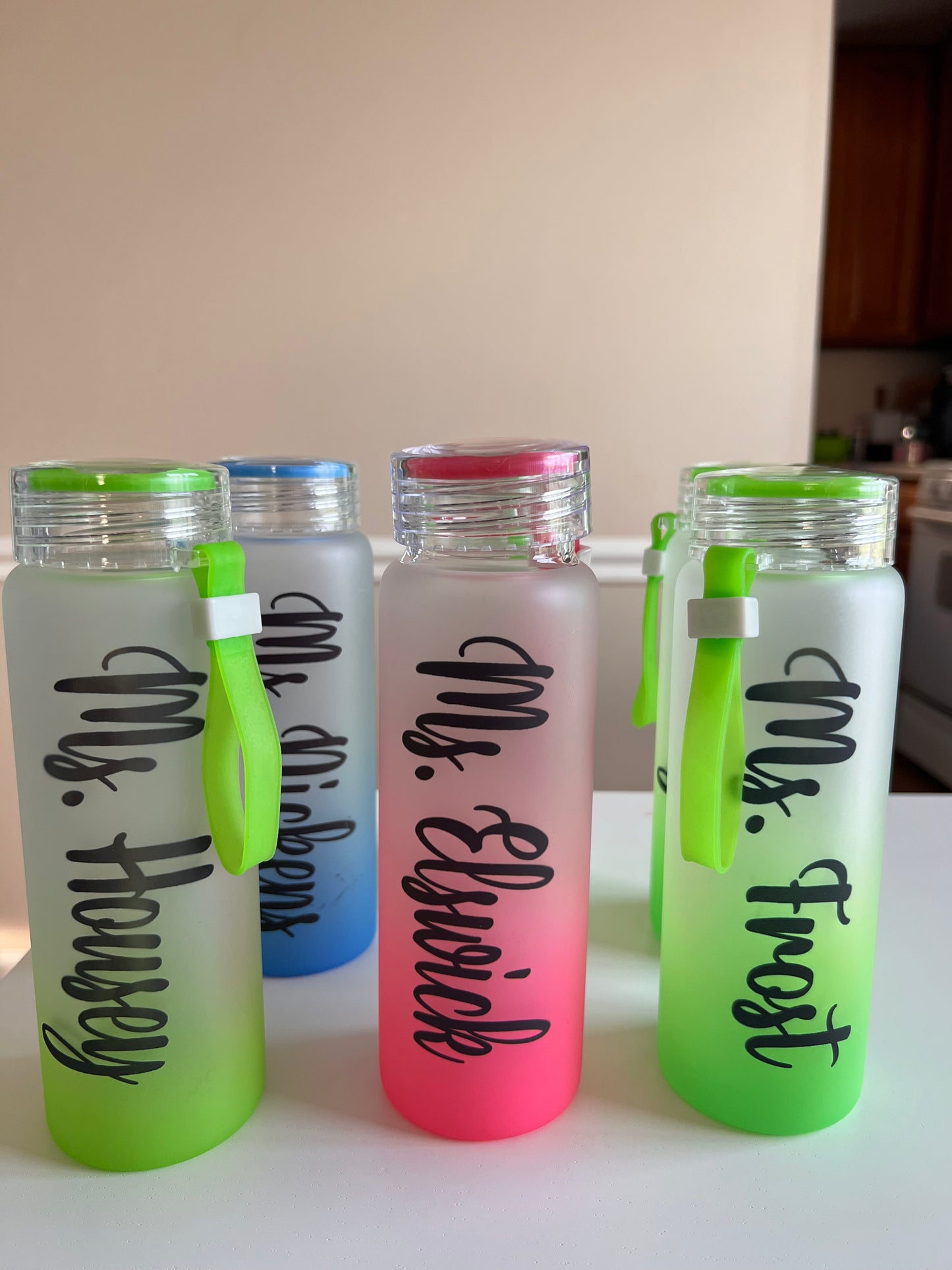 8 oz Personalized Ombre Glass Cup with Straw (Copy)