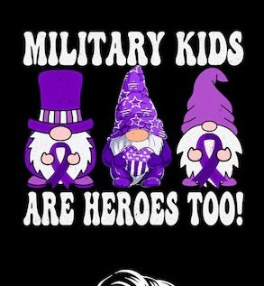 Purple Up Military Kids are Heroes Too Gnomes