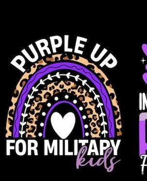Purple Up For military Kids Leopard Rainbow
