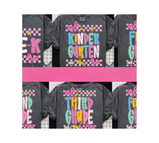 Back to School Grade Level Checkered