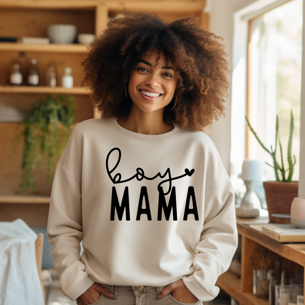 Boy mama with heart Full design Sweatshirt (Copy)