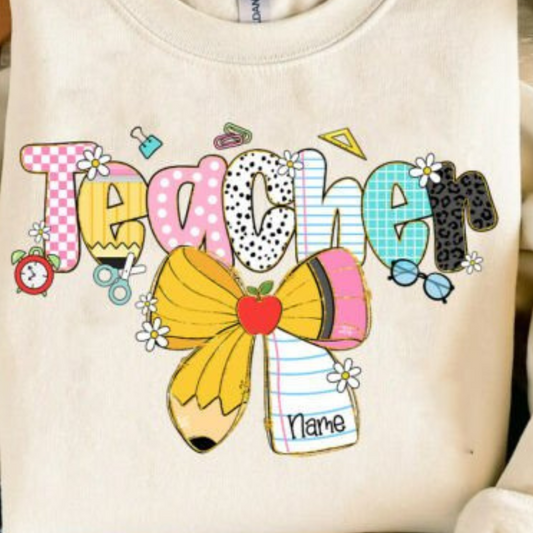 Colorful Teacher Vibes — Just Add Your Name!