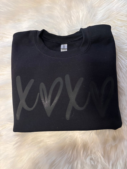 XOXO BLACK On BLACK Or White on White SWEATSHIRT